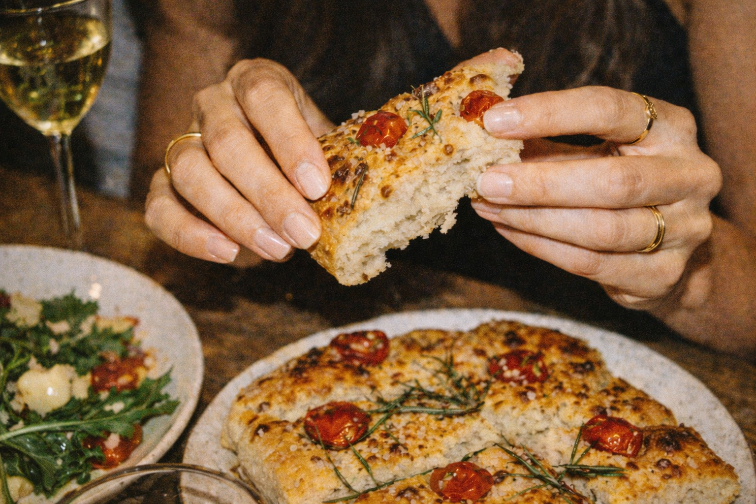 Fresh focaccia bread
