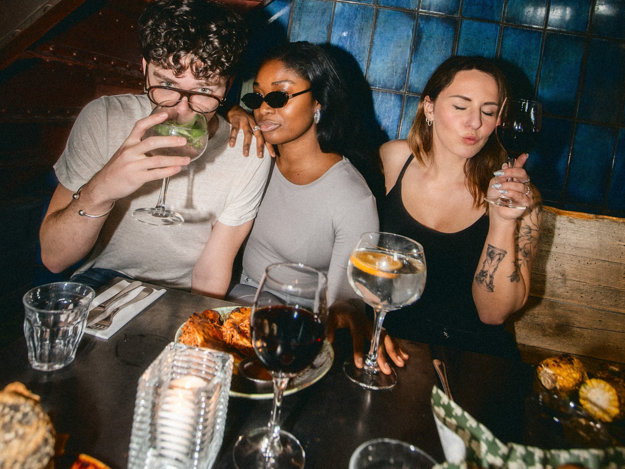 Guests enjoying dinner