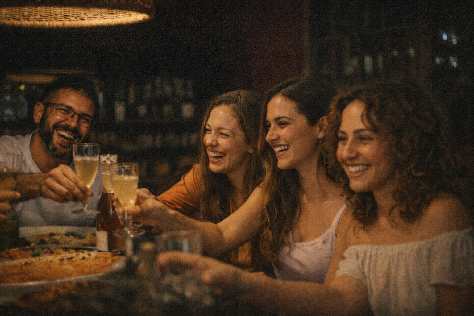 Guests enjoying dinner