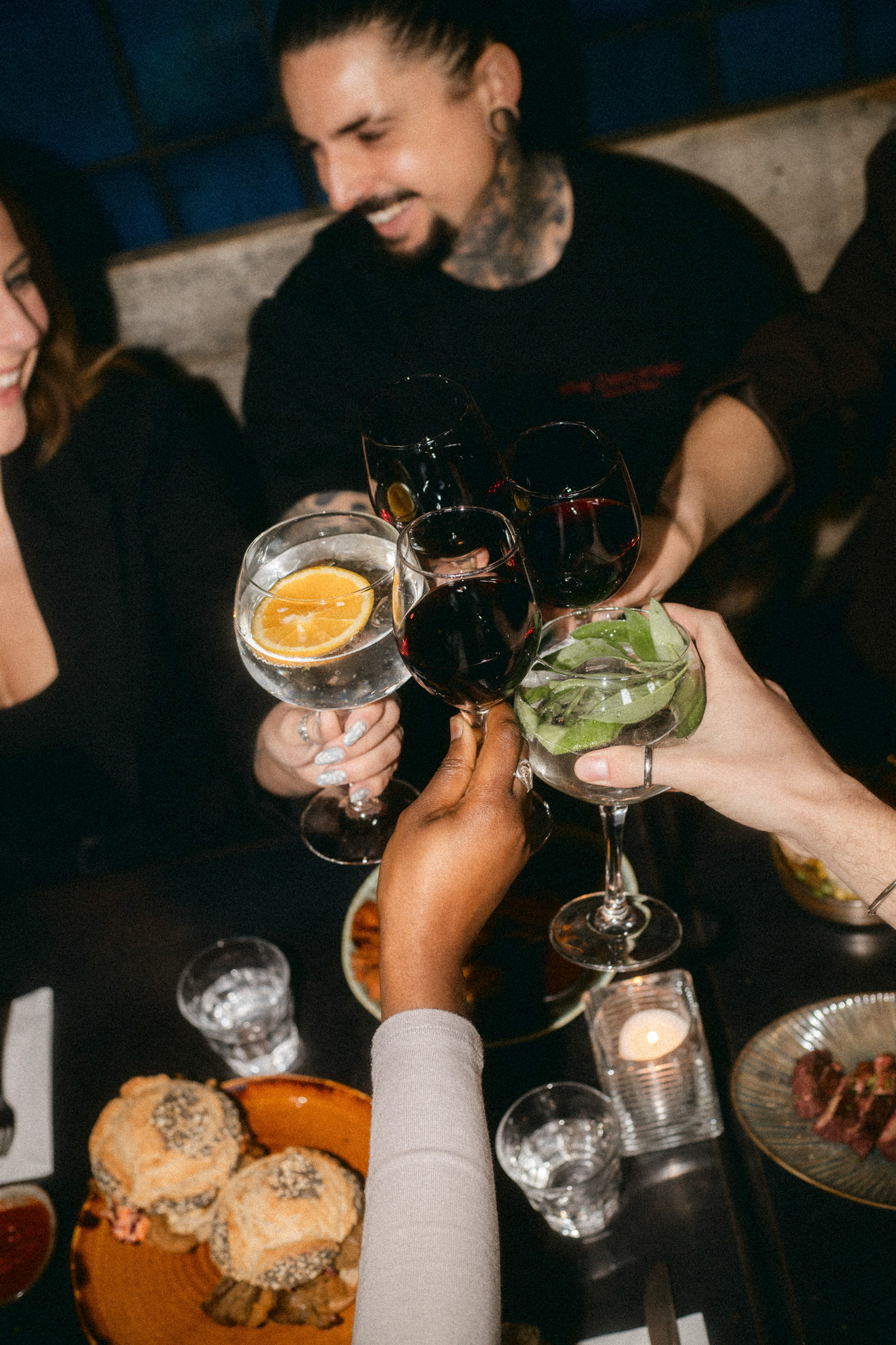 Guests toasting at Mr. Watson